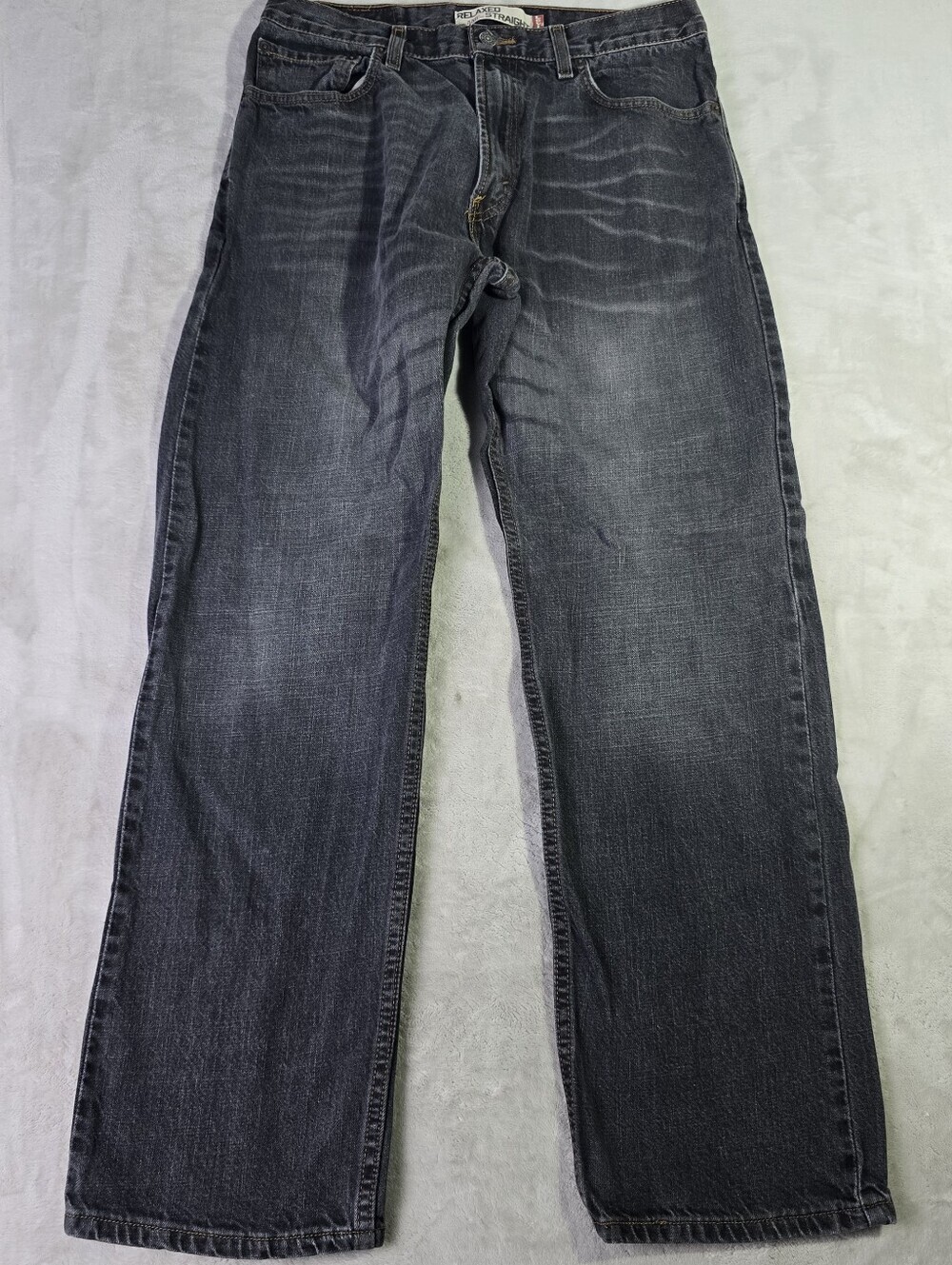 Levi's 559 Relaxed Straight Fit Jeans Men's 32x32 Black Wash Distressed Fade - Picture 2 of 11